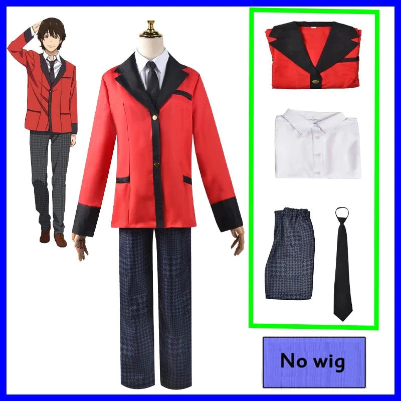 Anime Kakegurui Cosplay Costume Kirari Momobami Uniform Yumeko Sayaka Compulsive Gambler Japanese School Girl Pleated Skirt Suit SS69 54.69 custume 5 / L / Anime Kakegurui