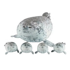 40cm Mother and Baby Seal Plush Toy Set - Soft Grey Stuffed Animal