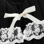 Pretty Cute Outfits Harajuku Cosplay Sweater Kawaii Lace Trim Off Shoulder Pullovers Y2K Aesthetic Vintage Long Sleeve Jumpers SS69