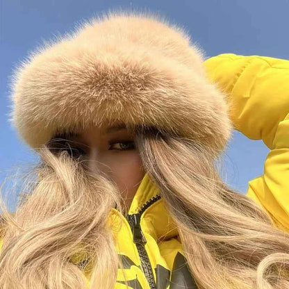 2025 Fluffy Faux Fur Bucket Hats Women Rabbit Fur Warm Thick Plush Winter Hat Lady Fashion Luxury Panama Furry Fisherman Cap Y2k