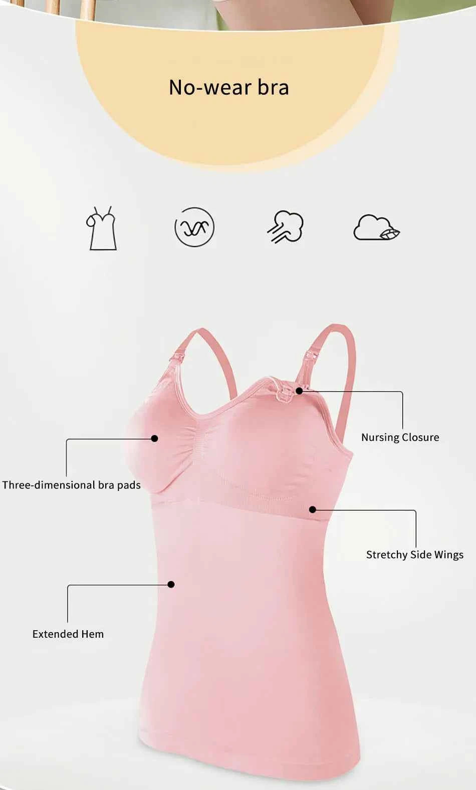 Maternity Breastfeeding Bra Tank Tops Women Comfortable Pressure Reducing Adjustable Shoulder Straps Anti Sagging Pregnant Bra