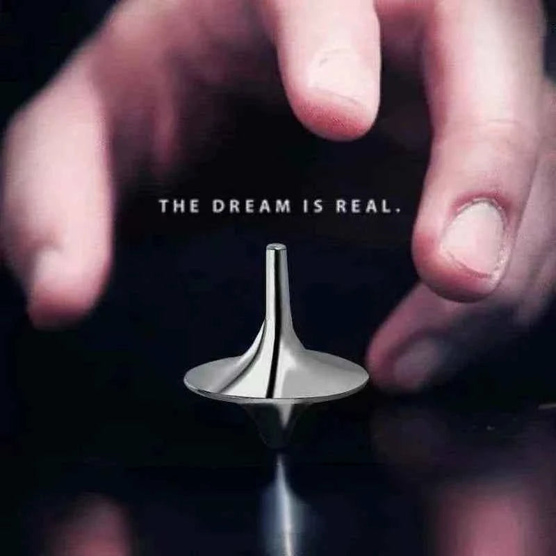 Hot Movie Totem Metal Gyro Silvery Hand Spinning Top Fingertips Small Cyclone Gyroscope Anti Stress Fidget Toys for Adult Gifts