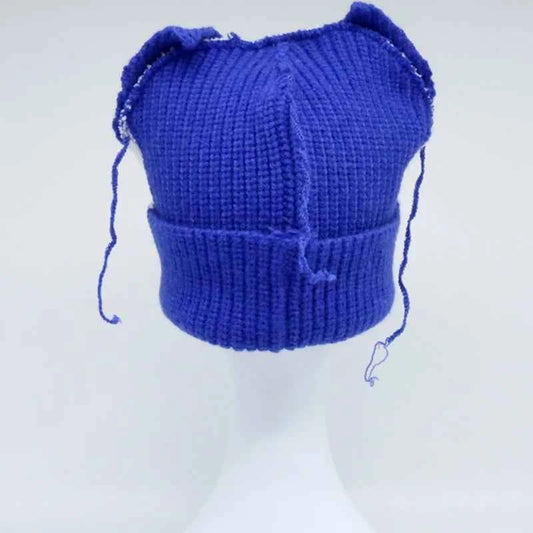 Long fox Ears Knitted Hat Men Women Rabbit Ear Warm Crochet Beanies Kpop Hip Hop Hat Winter Skullies Cap Y2k Christmas Gifty