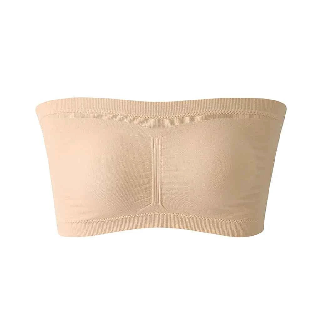 DOIAESKVE Large Size plus Wireless Tube Top Strapless Bra Women's Seamless Bandeau Bra Comfortable Underwear for Big Size Women