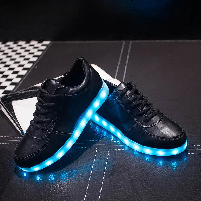 Comemore 2022 Adult Unisex Womens Mens Kid Luminous Sneakers Glowing USB Charge Boys LED Colorful Light-up Shoes Girls Footwear SS69