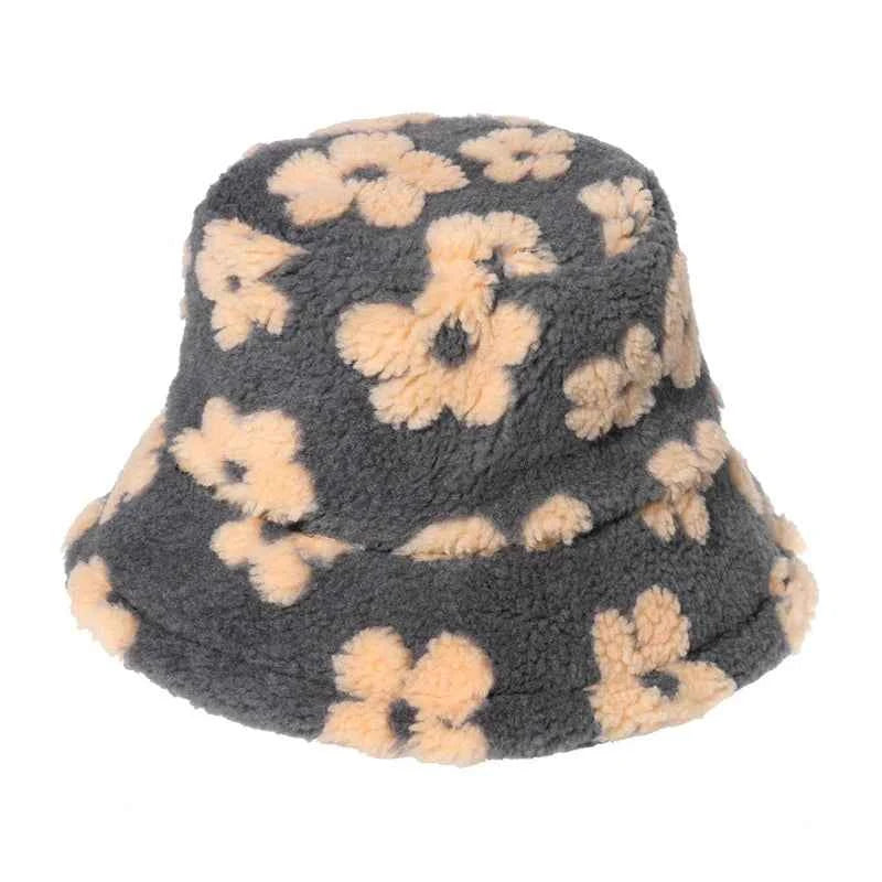 Winter Bucket Hat Women's Fashion Leopard Panama Warm Hats Female Vintage Faux Fur Fisherman Cap Hats For Women Dropshipping