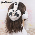 Sweet Mine Rhinestone Love Bow Earmuffs - Lolita Style