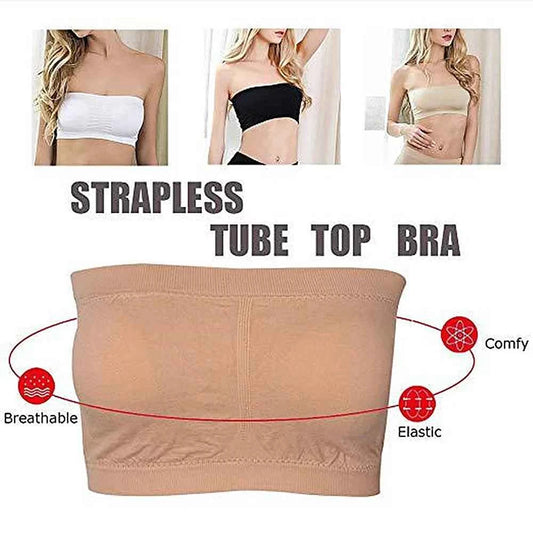 DOIAESKVE Large Size plus Wireless Tube Top Strapless Bra Women's Seamless Bandeau Bra Comfortable Underwear for Big Size Women