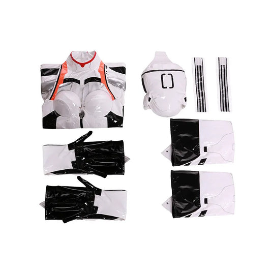 Ayanami Rei Anime Cosplay Costume Set with Shoulder Armor and Wig