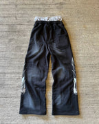 American Sweatpants Y2K Pants Men Gothic Hip Hop Letter Patch Retro Double Layer Design Baggy Elastic Waist Jogging Casual Pants - SS69 