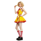 Anime Restaurant Waiter Uniform Virtual Idol Dress Cosplay Red Yellow Dress Woman Adult Stage Uniform Halloween Party