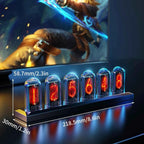Night Light DIY Nixie Tube Clock Kit Simulation, Digital Clock APP Time Calibration, 3 Light Mode, 12/24h Display IPS