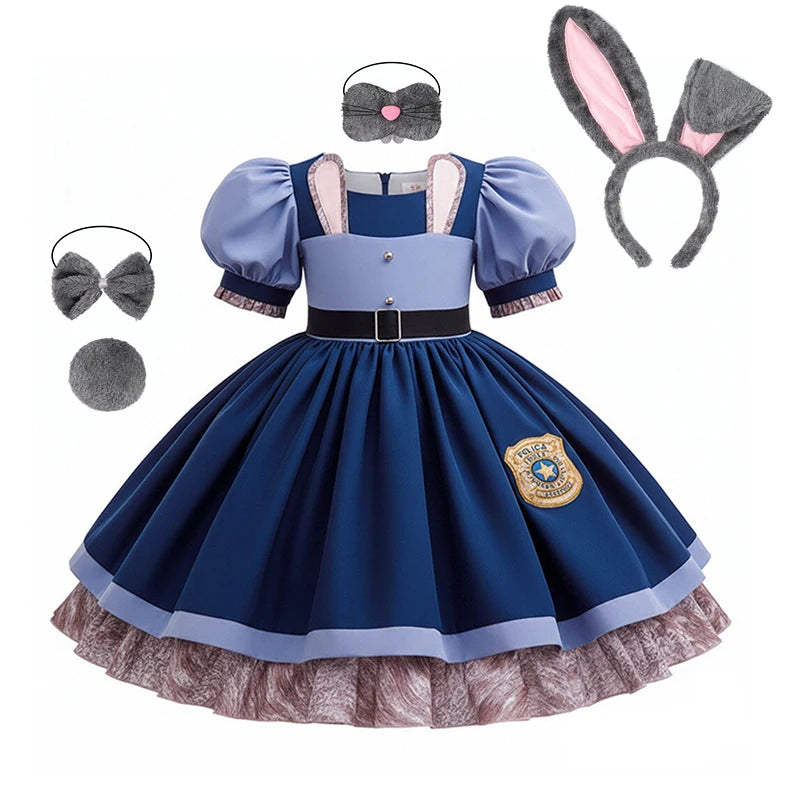 Disney Judy Hopps Zootopia Police Costume for Girls Satin Dress