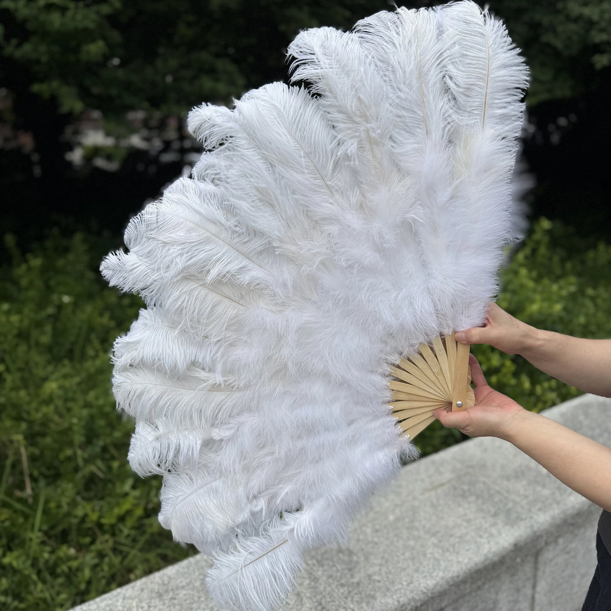 Large Ostrich Feather Fan 130cm - Carnival & Stage Performance