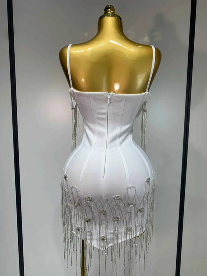 Women Sexy Backless Spaghetti Strap Bodycon Sleeveless Bandage Dress 2025 Elegant Prom Gown Club Evening Party Birthday Dresses