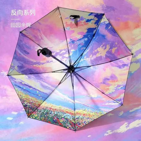 Beautiful Flower Painting Inside Men And Women Umbrella Sun And Rain Anti-uv Umbrellas Ladies Parasol Folding Paraguas For Gifts