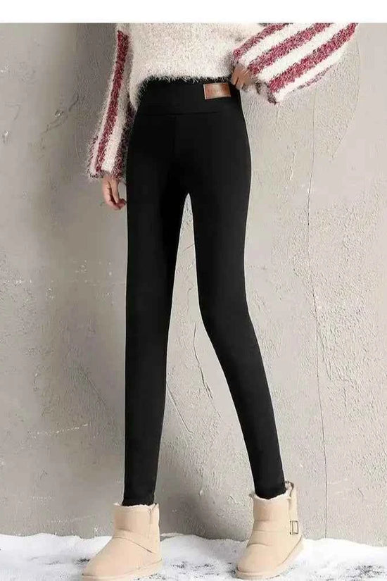 Winter Women Leggings Fleece Lined Velvet Keep Warm Pants High Waist Leggings Women Solid Comfortable Stretchy Thermal Plus Size