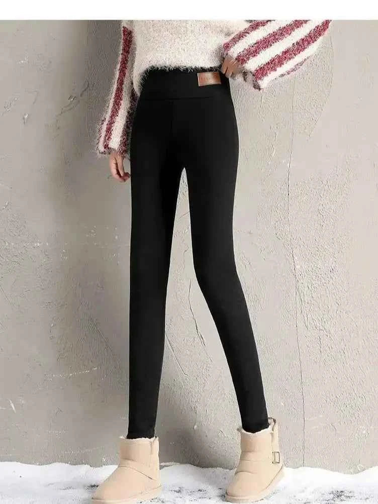 Winter Women Leggings Fleece Lined Velvet Keep Warm Pants High Waist Leggings Women Solid Comfortable Stretchy Thermal Plus Size