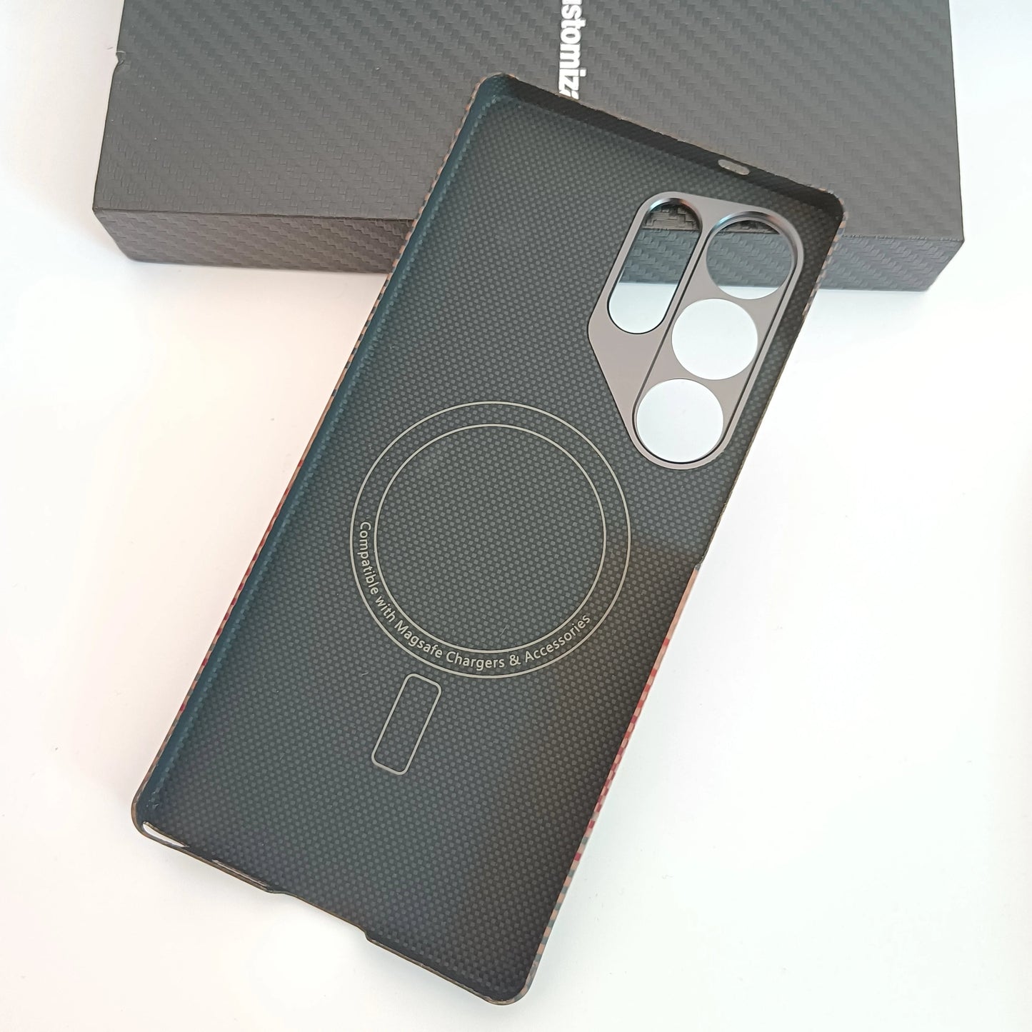 Genuine Aramid Carbon Fiber Magsafe Case For Samsung Galaxy S25 Ultra Matte Sunset Moonrise Bulletproof Magnetic Hard Thin Cover SS69