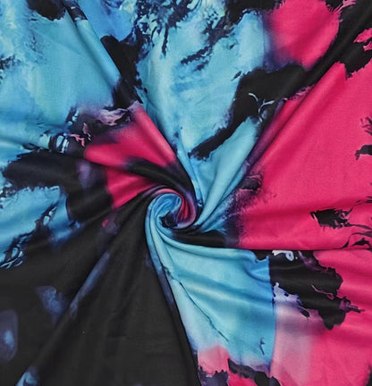 Plus Size Tie Dye  Casual Sleeveless Notched Neck Tank Top - SS69 