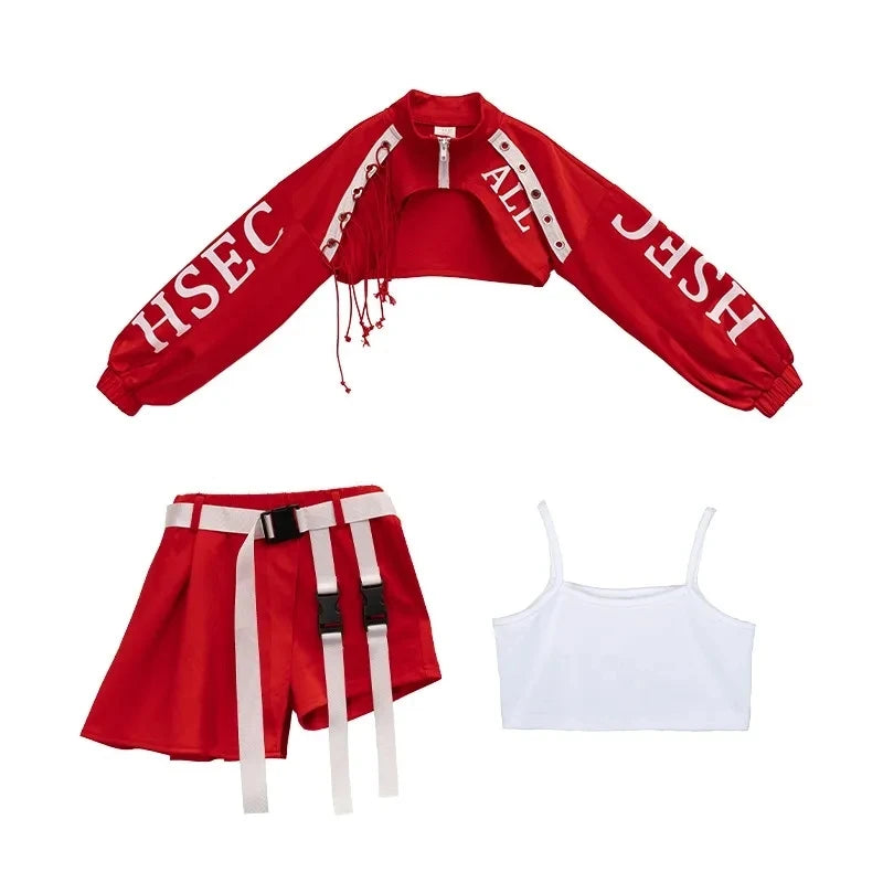 ZZL K-pop Stage Girls' Fashionable Outfit Jazz Dance Performance Suit Kids Hip-hop Fashion Costume Cool Children's Runway Wear SS69 59.69 collocation 2 / 170