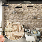 3D Foam Brick Wall Stickers, Waterproof Peel & Stick Panels 70x77cm