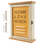 Wooden Wall Key Holder Cabinet with 6 Hooks
