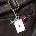1pc Poker Dice Star Keychain, Retro Cool Style, Suitable for Bag Charm / Key Decoration / Personalized Accessory