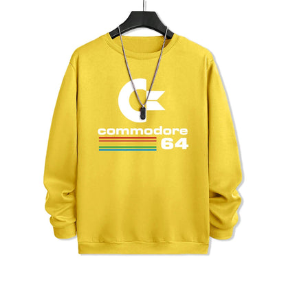 Commodore 64 Fun Logo Printed Hoodies Mens Oversized Pullover Hoody Loose Comfortable Clothes Fleece Casual Hoody Men Warm SS69 25.69 Yellow / XXL