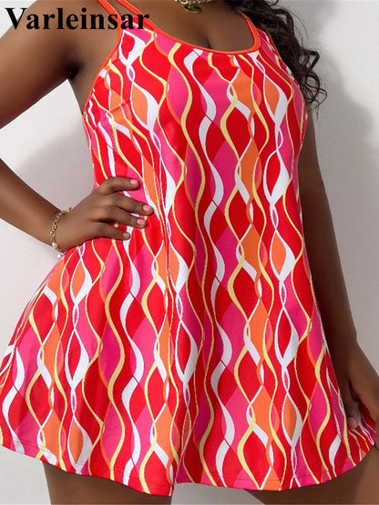 0XL - 4XL New Printed Bikini Large Size Swimwear Plus Size Women Swimsuit Female Two-pieces Bikini set Bather Bathing Suit V5909 SS69