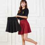 New Black Pocket Shorts Skirt Women's Basic Safety Pants Skirts School Flared Casual Mini Skater Medium Pleated Plus Size 4XL