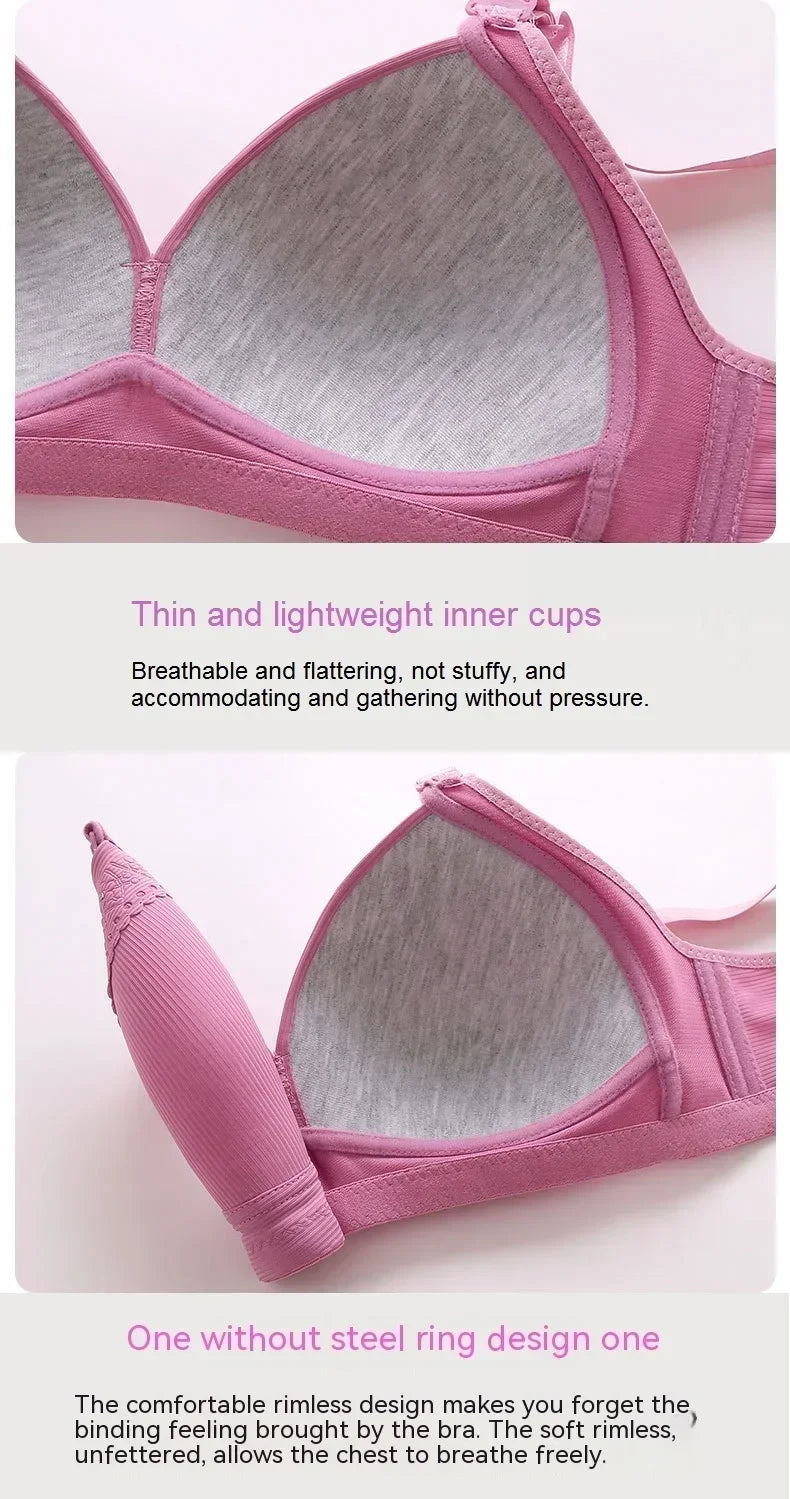 SS69 Cotton Full Cup Bra with Gathered Side Support and No Steel Ring
