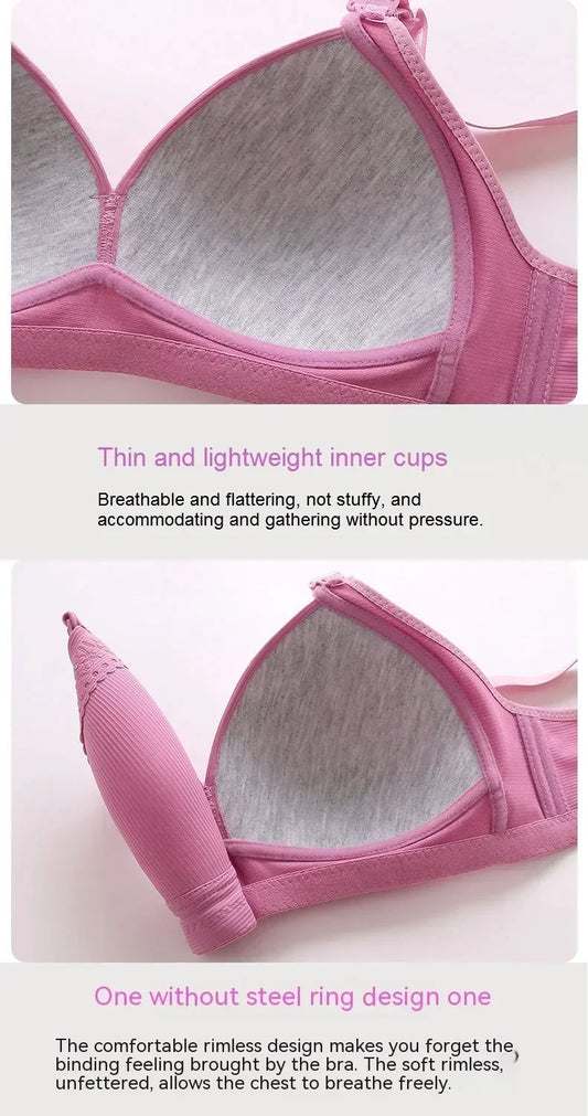 SS69 Cotton Full Cup Bra with Gathered Side Support and No Steel Ring