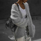 Women's Cardigans Korean Fashion V-neck Sweater Coat Long Sleeve Oversized Sweater Female Buttons Solid Knitted Jacket Women