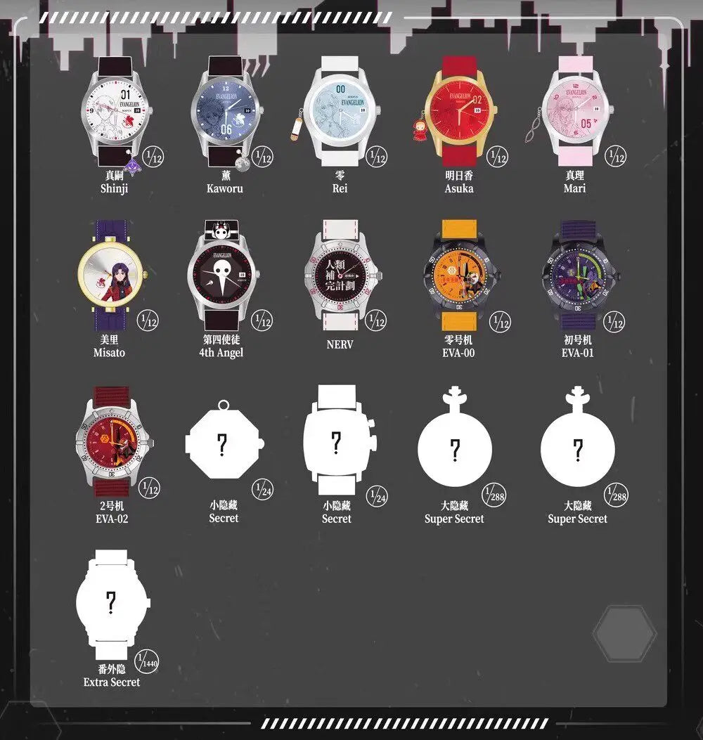 Original Boxfun Eva Evangelion The Final Mission Series Wrist Watch Blind Box Asuka Anime Peripheral Ornament Birthday Gifts Toy