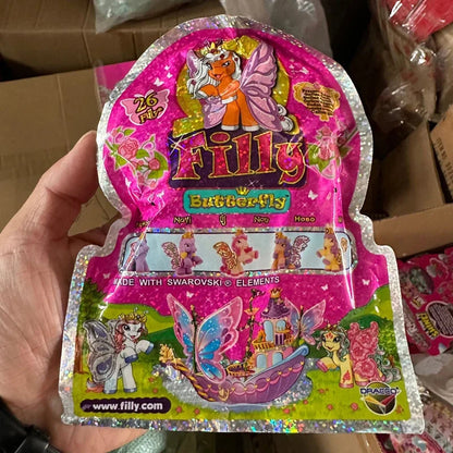 Original Blind Bag Surprise Pet Crystal Filly Butterfly Glitter Princess Unicorn Pony Figure Rare Collect Toy Gift for Kid Girl SS69