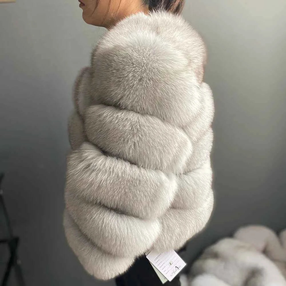 Winter Women's Cold Coat Top Fox Jackets For Women clothing Natural Real fox Fur Jacket Coats For Women Fur Jacket In Promotion