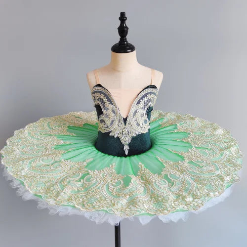 SS69 Girls' Professional Ballet Tutu Dress, Purple Swan Performance Leotard