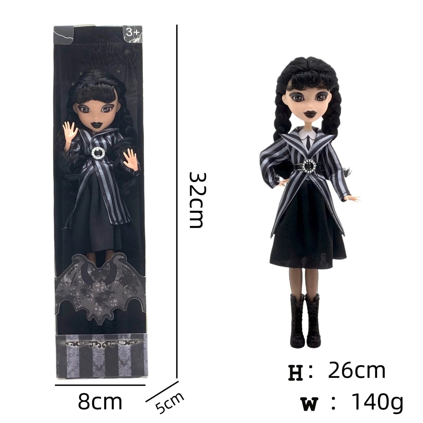 New Wednesday Addams Figure Cute Toy Addams Family Doll Room Decoration Children's Charm Collection Hobby Toys Kid Birthday Gift SS69 25.69 In Box 2