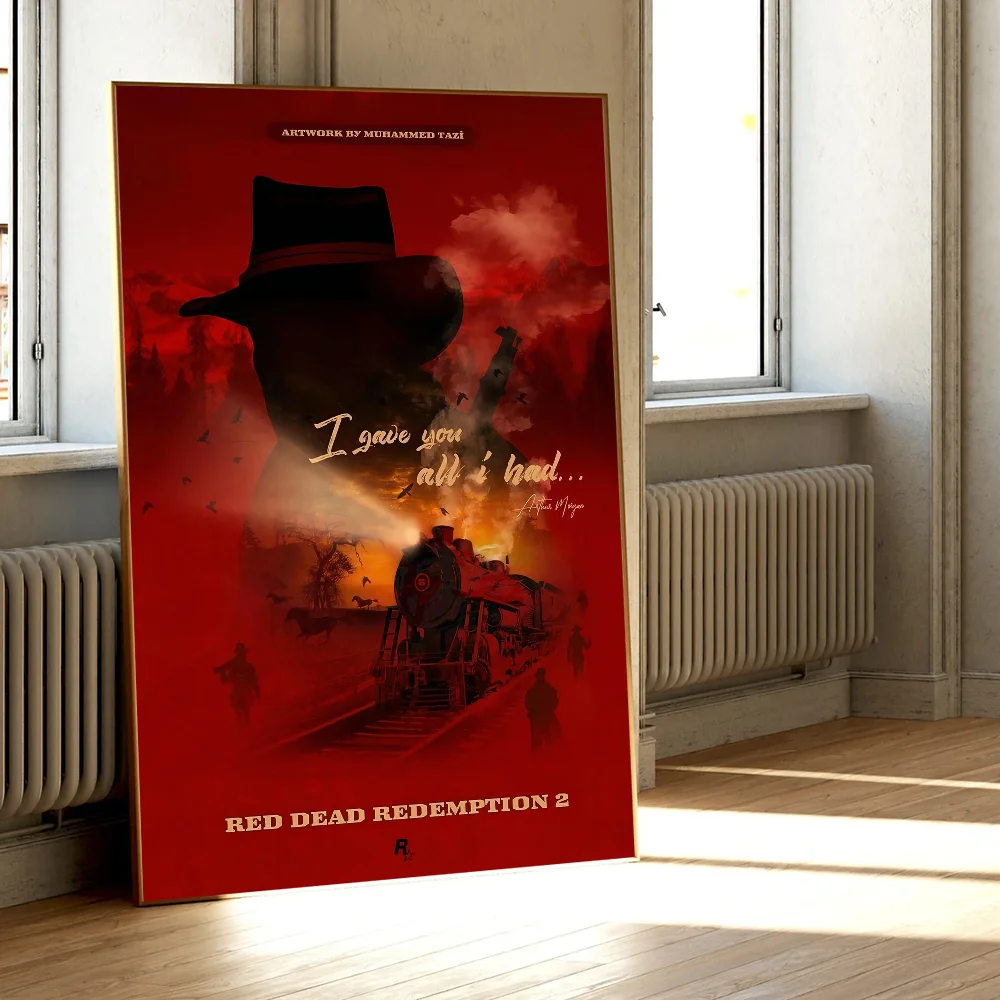 Red Dead Redemption 2 Wall Poster, Waterproof Adhesive PP Paper Art Print