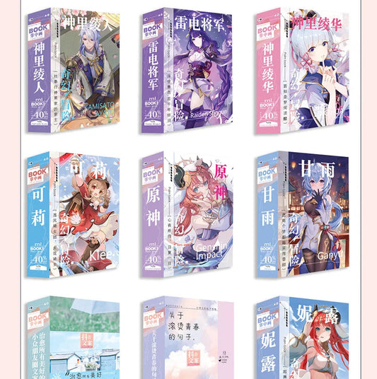 Game Impact Alhaitham Anime Project 40 Sheets 80 Pages Double-sided Mini Characters 68x60mm Magazine Miniature Comic Books SS69