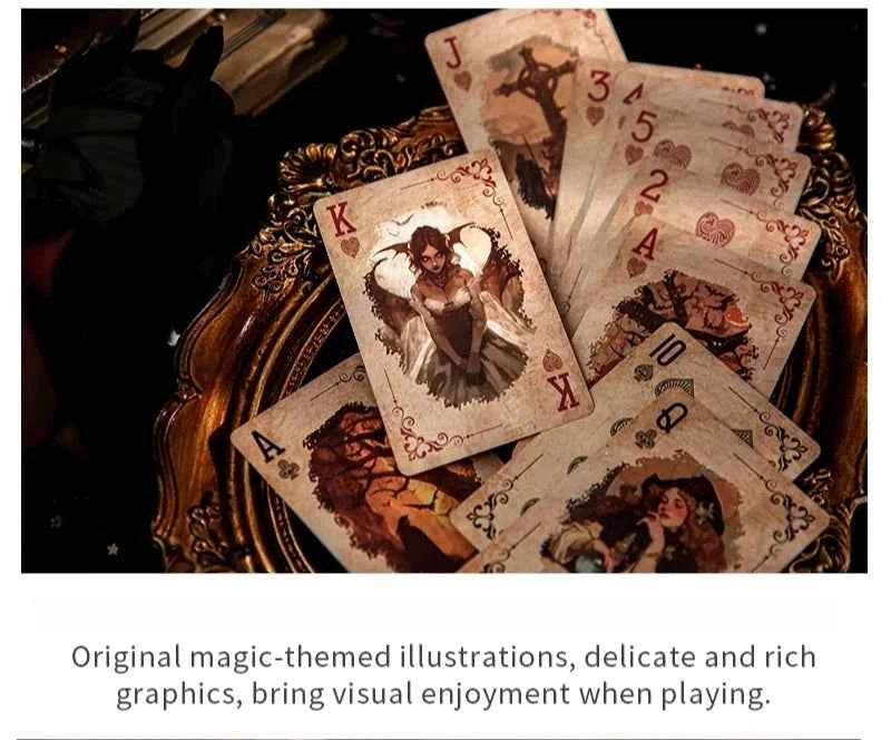 2 boxes/set Creative Retro Playing Cards Retro Castle Girl Blue Core Paper Material Strong and Durable Casual Game Tools