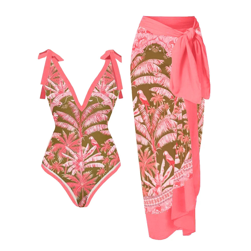 2023 New Arrival Push Up Women Bikini Set Floral Printed Ruffle Bikinis Strappy Bandage Swimwear Brazilian Biquini Bathing Suit SS69