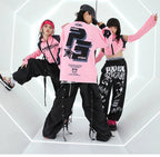 Hip Hop Dance Costume for Girls Pink Tops Black Pants Teenagers Boys Jazz Dance Performance Clothes Kpop Outfits Kids Stage Wear SS69
