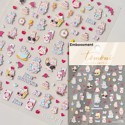 Cute Jelly Pink Cat Paw Print Nail Sticker Kawaii Pink Black Cat Claw 5D Embossed Self-Adhesive Nail Art Sticker Nail Art Decal SS69 7.69 TO3782