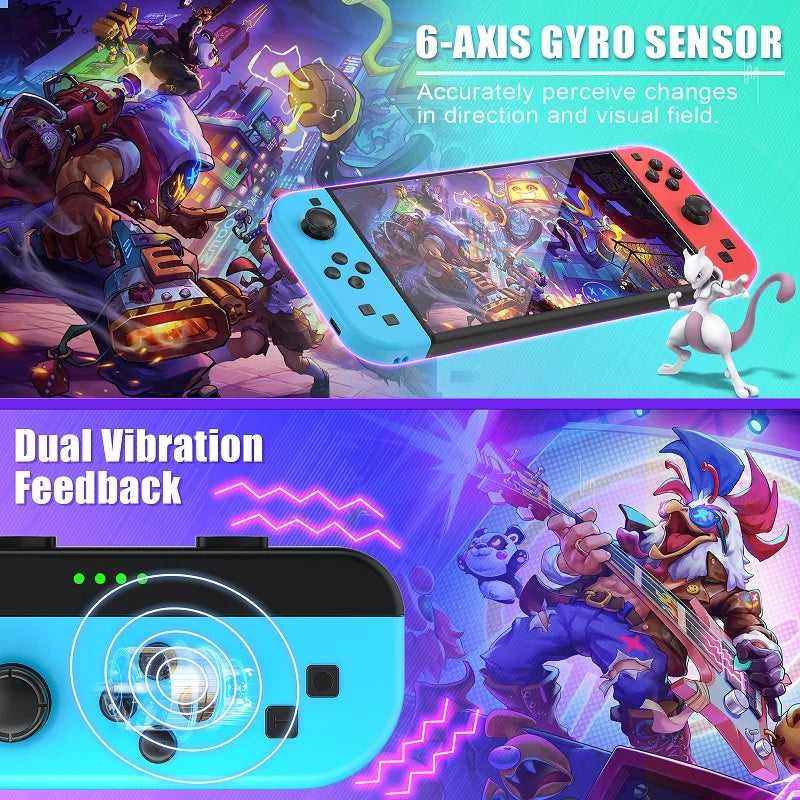 For Nintendo Switch/iOS/Android/PC Wireless Controller, Turbo Vibration Wake-up Handle For Fitness-ring BT Video Game Control SS69