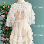 Women's Lace Mesh Short Shawl Poncho - Open Front