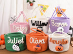 Custom Name Halloween Candy Basket, Personalized Cotton Trick or Treat Bag, Kids Candy Basket, Boo Basket, Halloween Gift,
