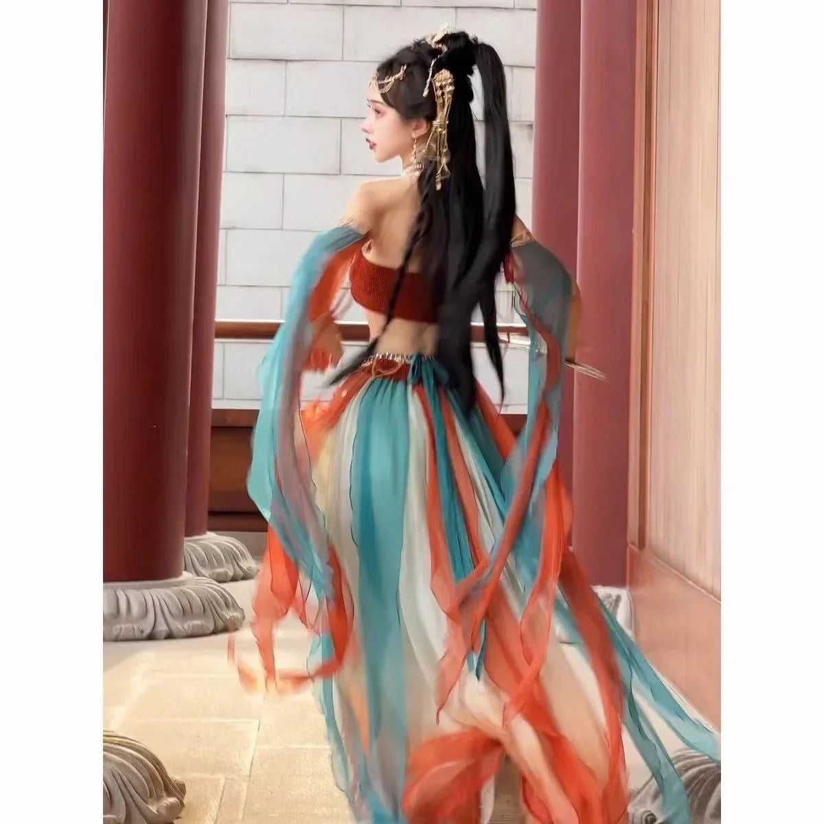Dunhuang Feitian Western Princess Clothes Hanfu Exotic Photography Photo Chinese Style Dance Costume Hanfu Women China Clothing SS69
