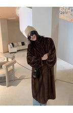 Lautaro Women's Long Faux Mink Fur Coat - Thick Warm Winter Overcoat